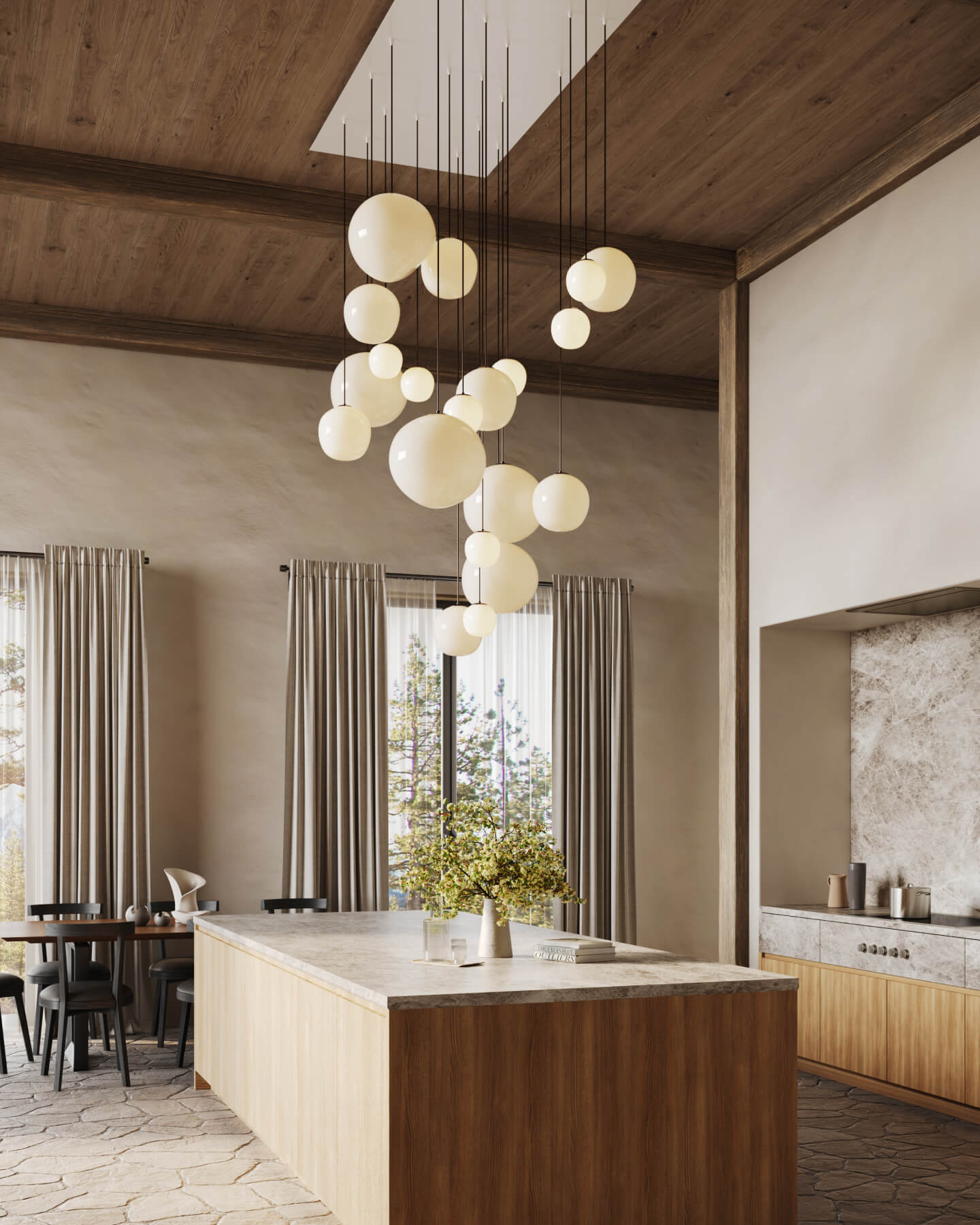 Lacuna 20-Light Canopy Installation | Unique Handcrafted Glass 0