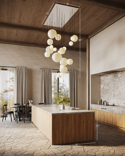 Lacuna 20-Light Canopy Installation | Unique Handcrafted Glass 3