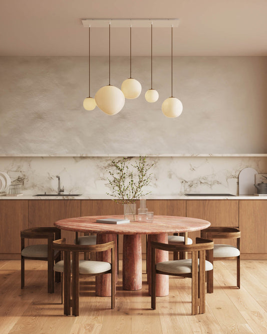 Lacuna 5-Light Pendant Installation | Unique Handcrafted Glass 0