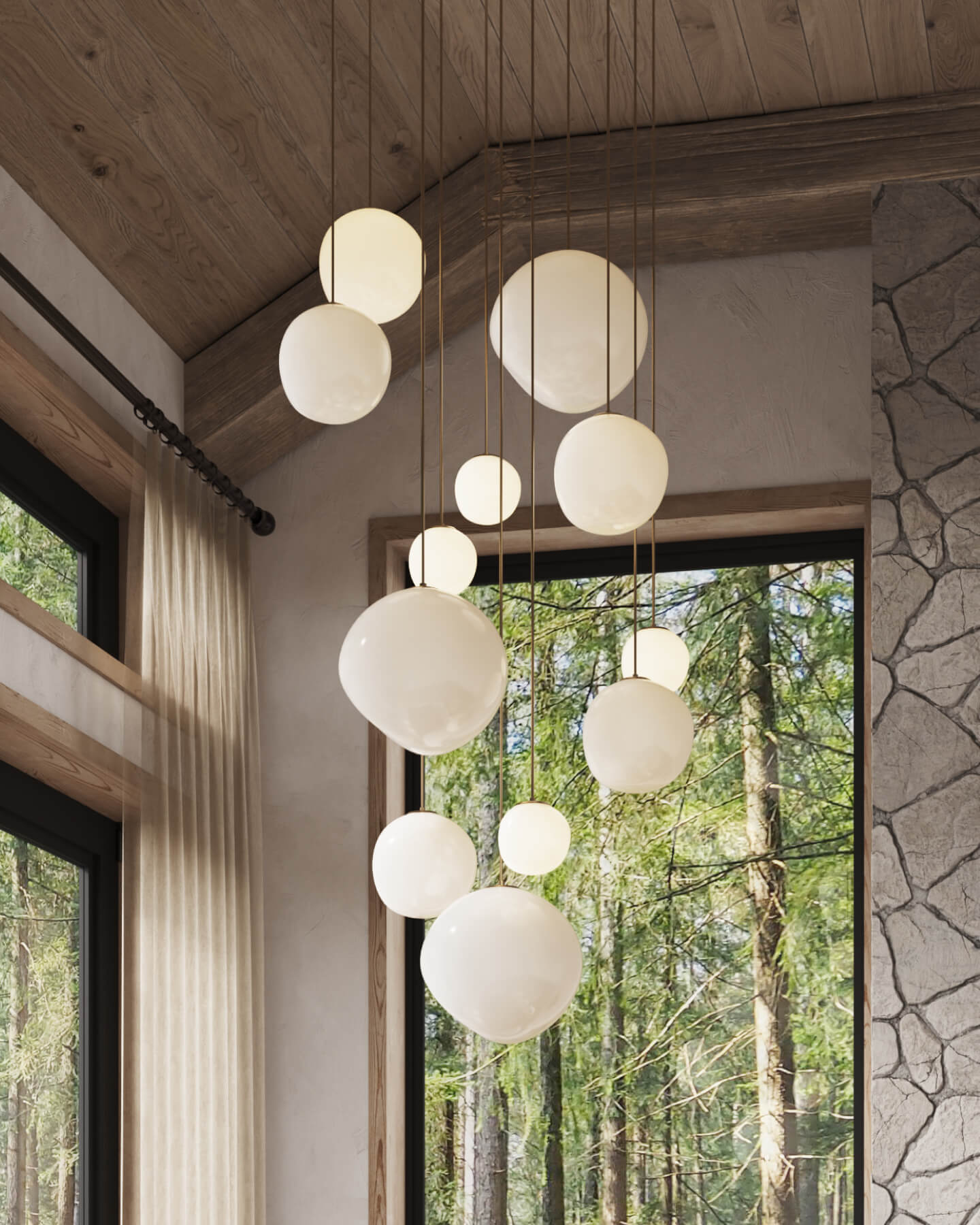 Lacuna Unique Pendant Light | 12-Light Canopy Ceiling Fixture, Modern Design 1