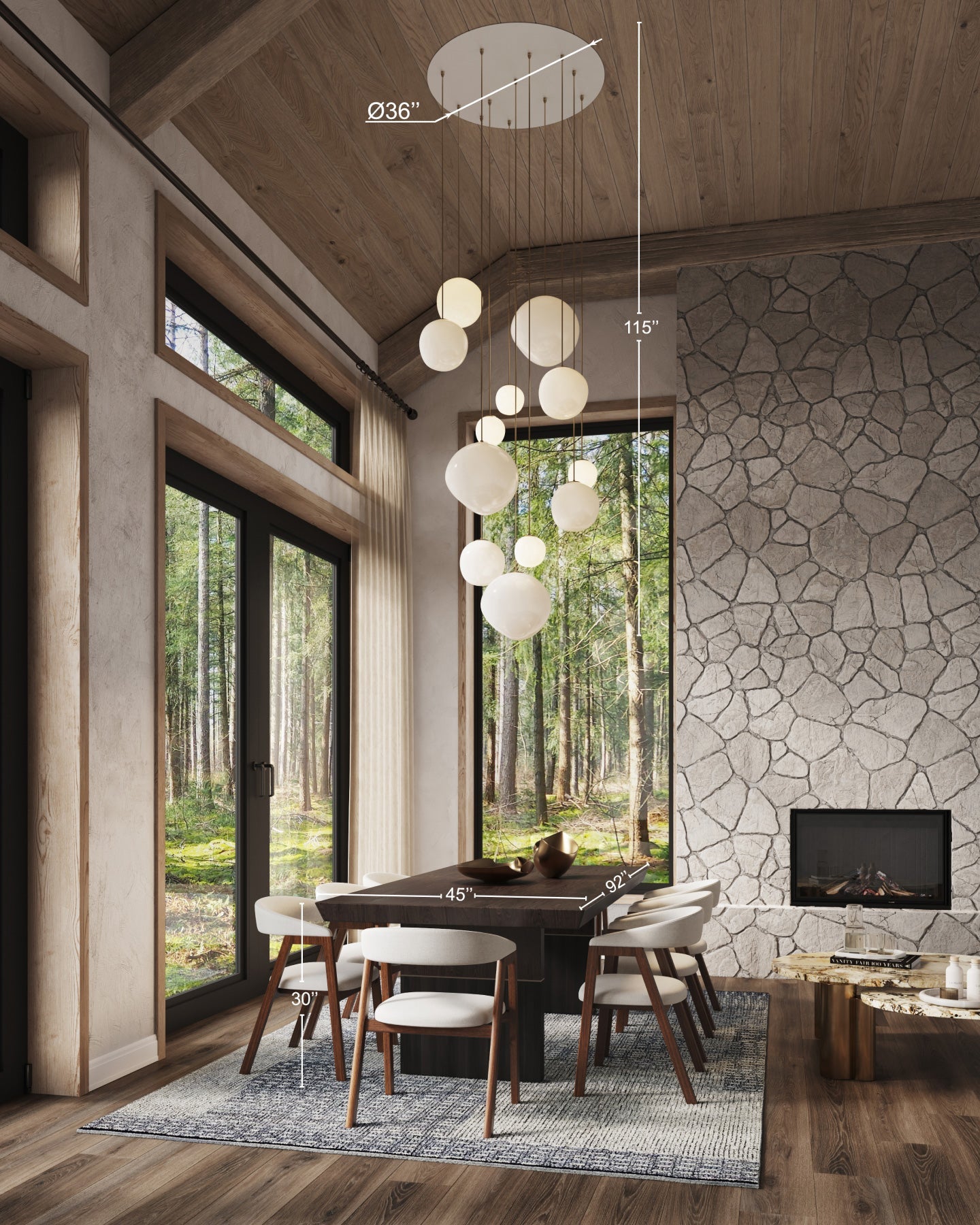 Lacuna Unique Pendant Light | 12-Light Canopy Ceiling Fixture, Modern Design 3