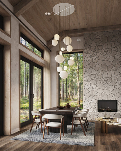 Lacuna Unique Pendant Light | 12-Light Canopy Ceiling Fixture, Modern Design 3