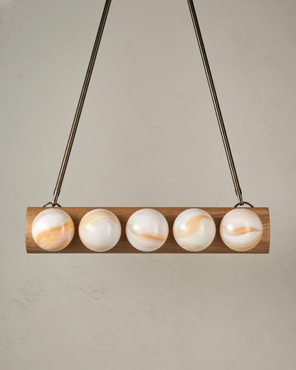 Nina 10-Light Chandelier | Handcrafted Glass and Wood Design 1