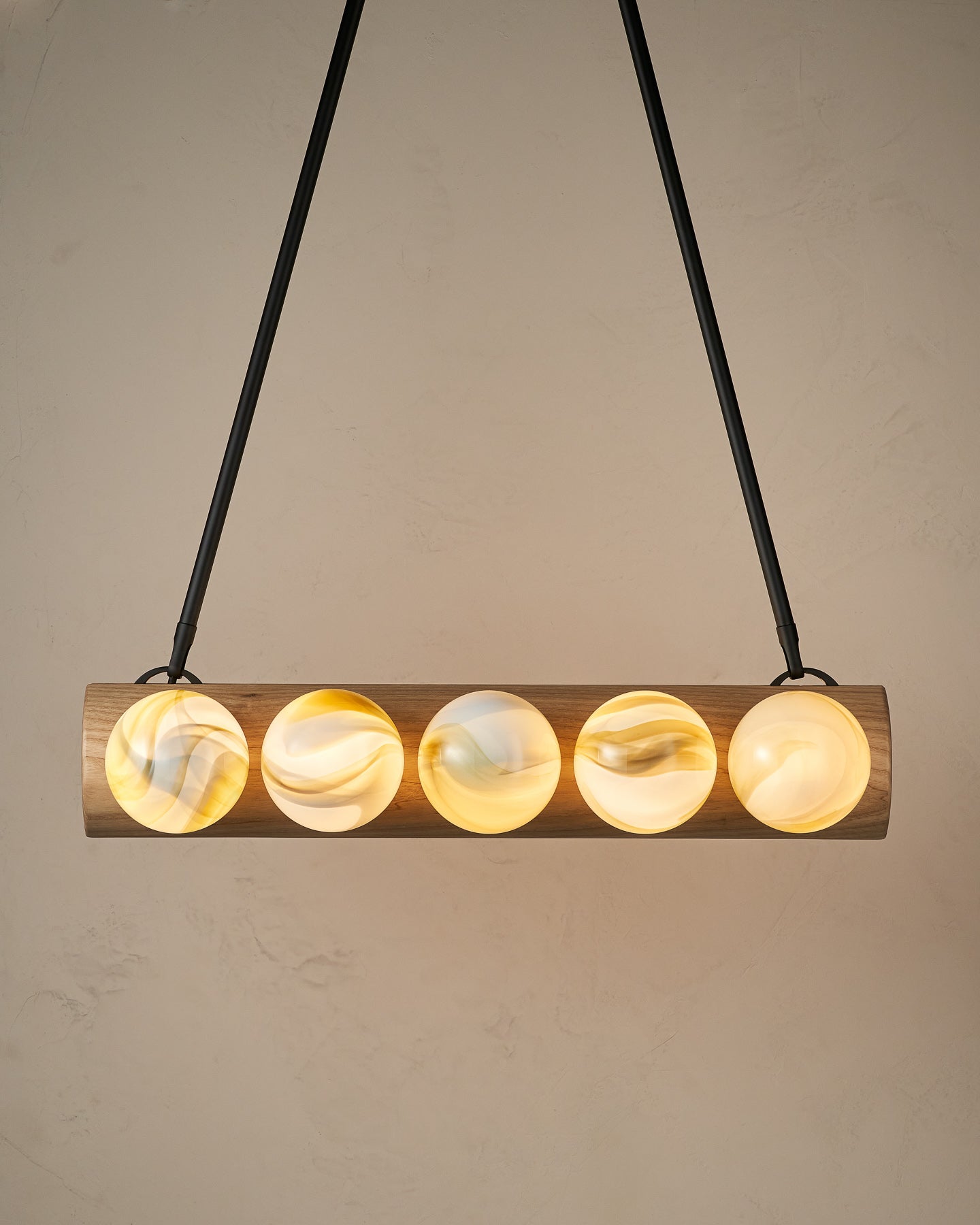 Nina 10-Light Chandelier | Handcrafted Glass and Wood Design 10