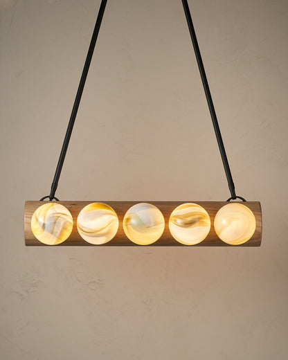 Nina 10-Light Chandelier | Handcrafted Glass and Wood Design 10