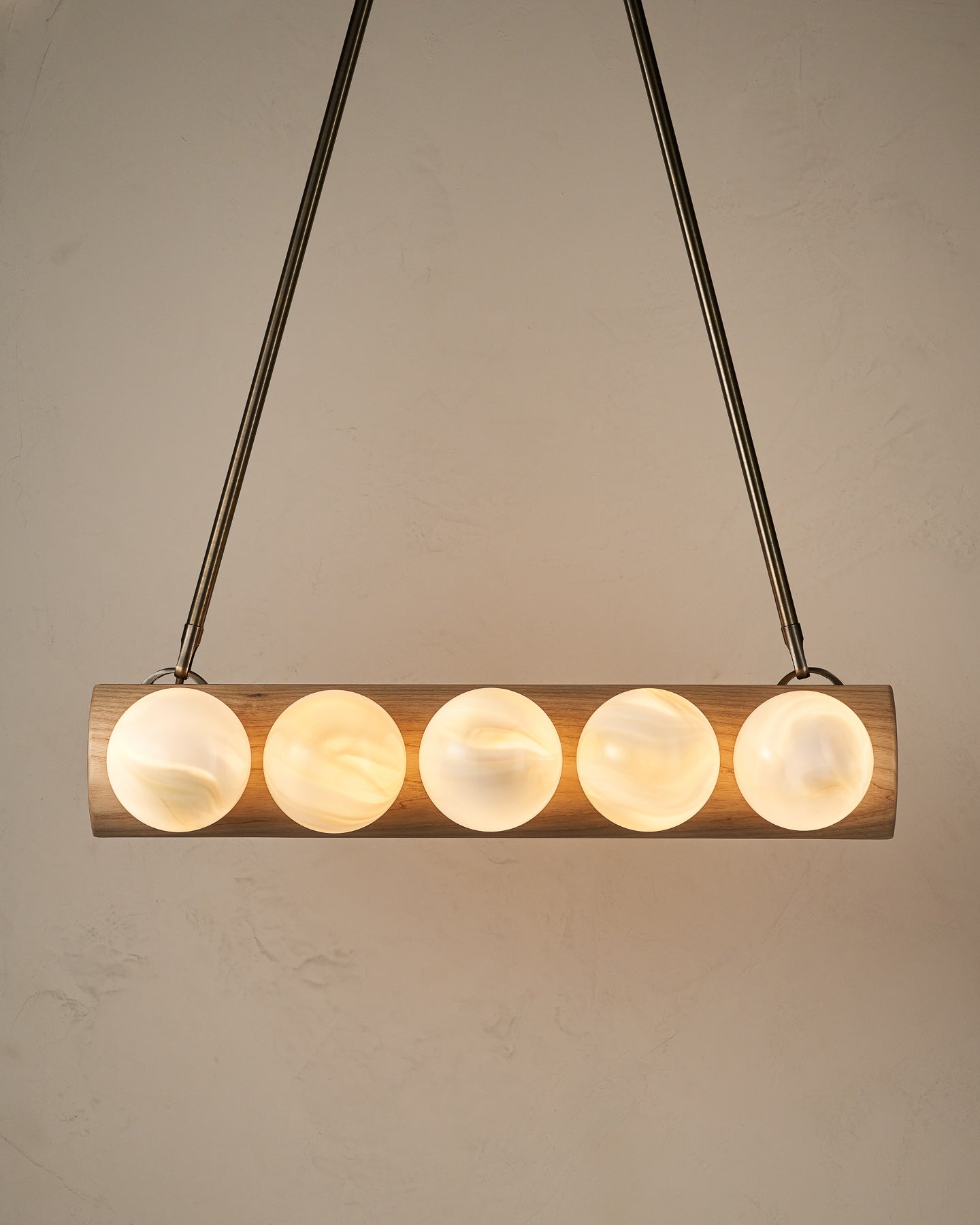Nina 10-Light Chandelier | Handcrafted Glass and Wood Design 11