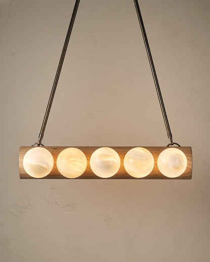 Nina 10-Light Chandelier | Handcrafted Glass and Wood Design 11
