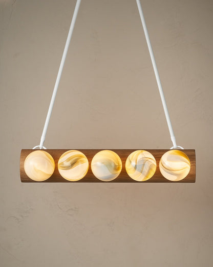 Nina 10-Light Chandelier | Handcrafted Glass and Wood Design 14