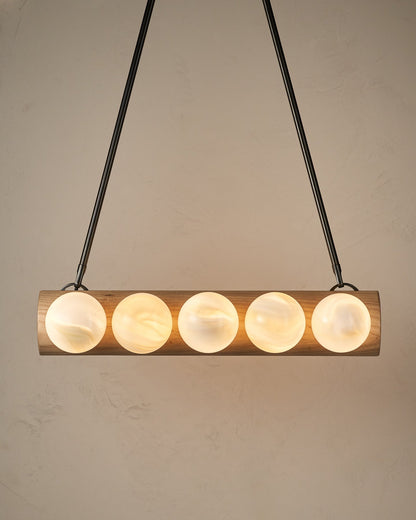 Nina 10-Light Chandelier | Handcrafted Glass and Wood Design 17