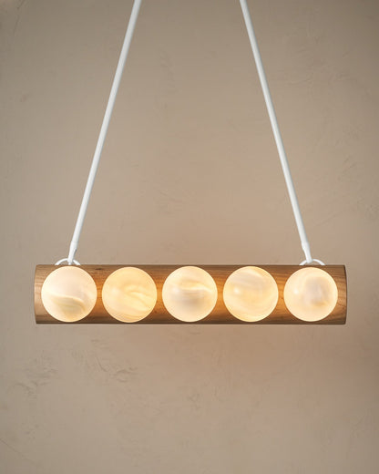 Nina 10-Light Chandelier | Handcrafted Glass and Wood Design 18