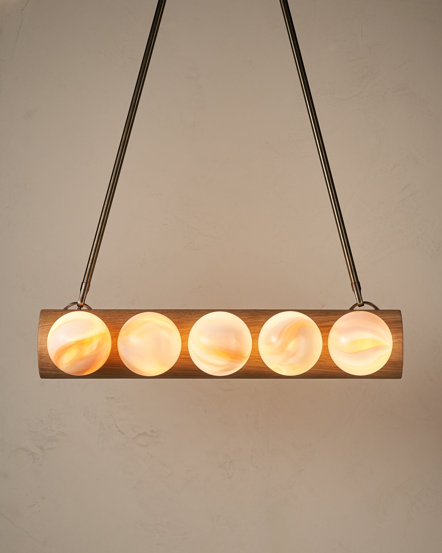 Nina 10-Light Chandelier | Handcrafted Glass and Wood Design 2