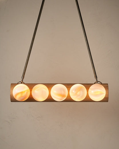 Nina 10-Light Chandelier | Handcrafted Glass and Wood Design 2
