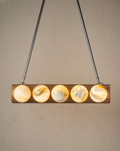 Nina 10-Light Chandelier | Handcrafted Glass and Wood Design 21