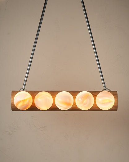 Nina 10-Light Chandelier | Handcrafted Glass and Wood Design 23