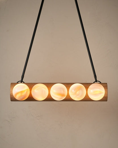 Nina 10-Light Chandelier | Handcrafted Glass and Wood Design 27
