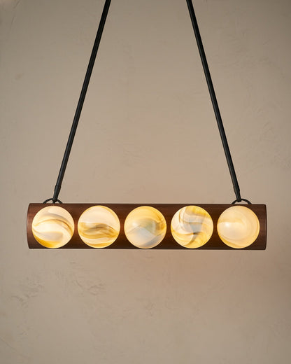 Nina 10-Light Chandelier | Handcrafted Glass and Wood Design 29