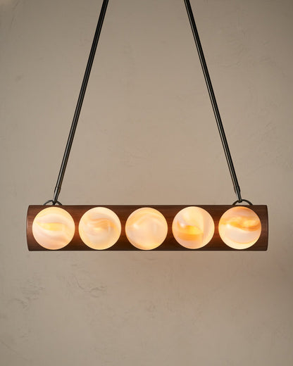 Nina 10-Light Chandelier | Handcrafted Glass and Wood Design 30