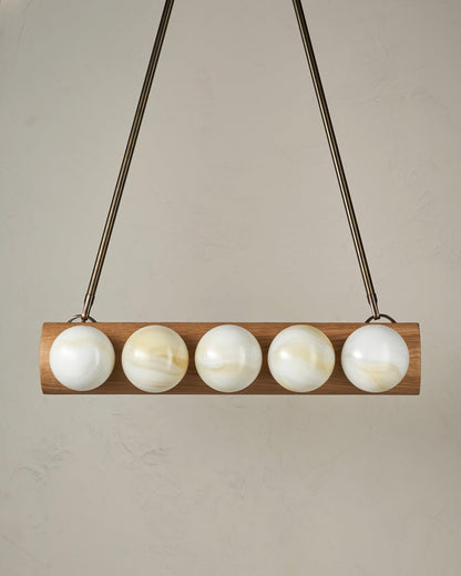 Nina 10-Light Chandelier | Handcrafted Glass and Wood Design 4