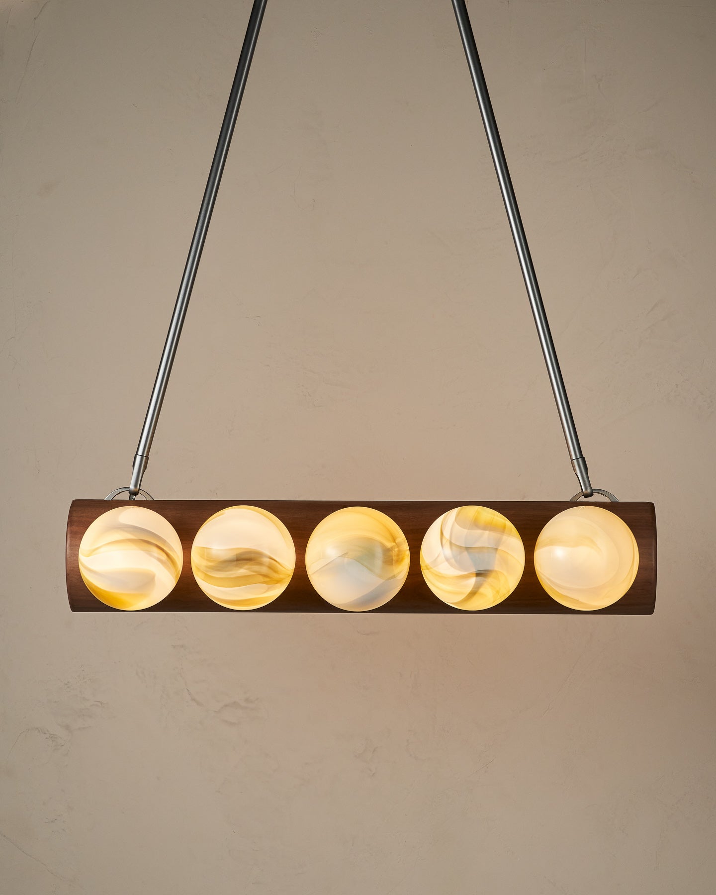 Nina 10-Light Chandelier | Handcrafted Glass and Wood Design 42