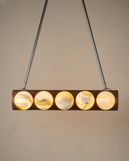 Nina 10-Light Chandelier | Handcrafted Glass and Wood Design 42