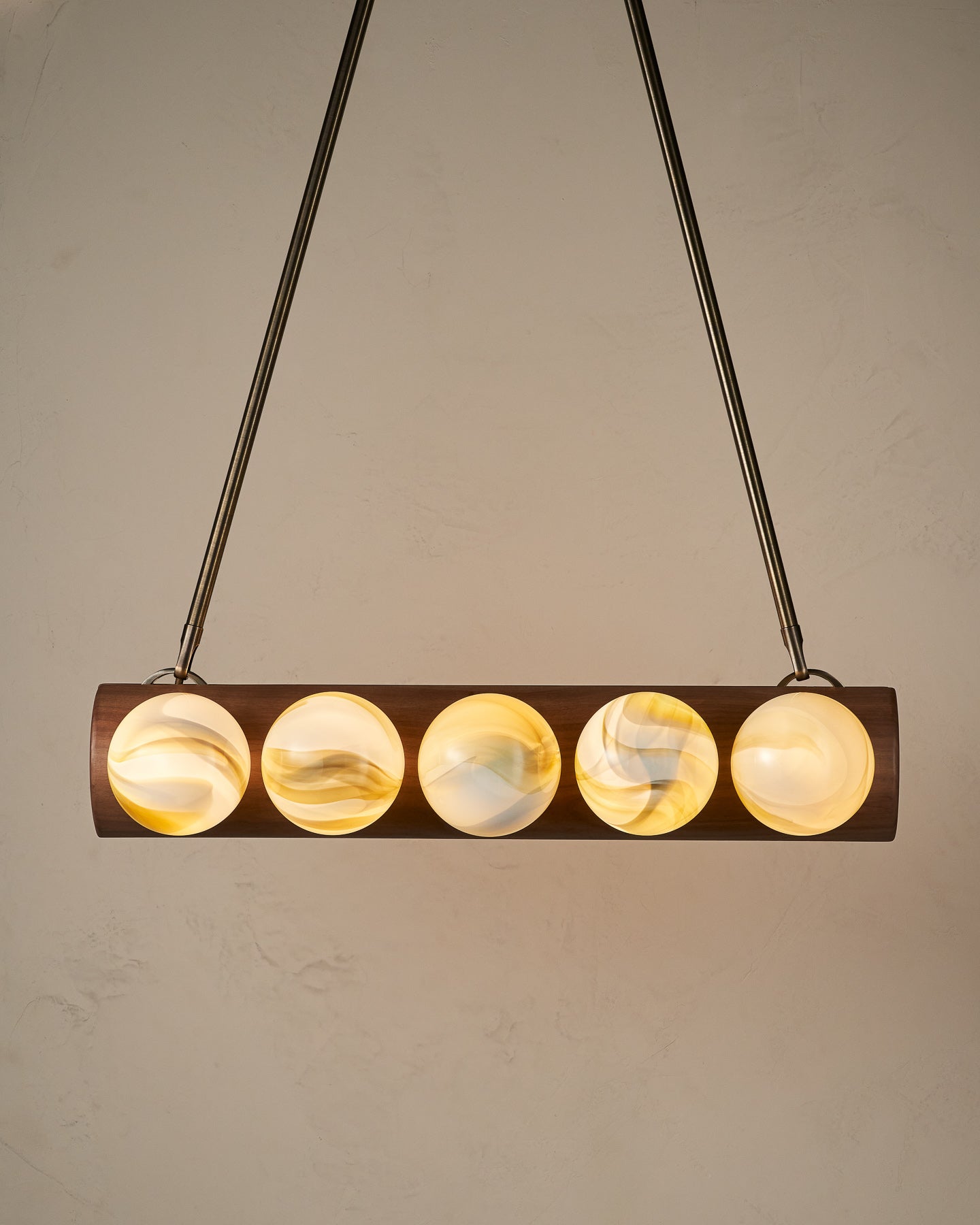 Nina 10-Light Chandelier | Handcrafted Glass and Wood Design 43