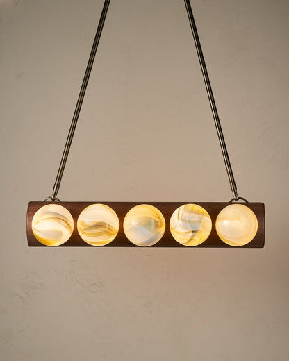 Nina 10-Light Chandelier | Handcrafted Glass and Wood Design 43