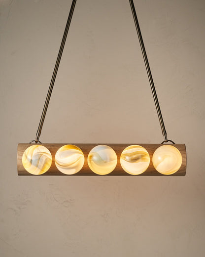 Nina 10-Light Chandelier | Handcrafted Glass and Wood Design 44