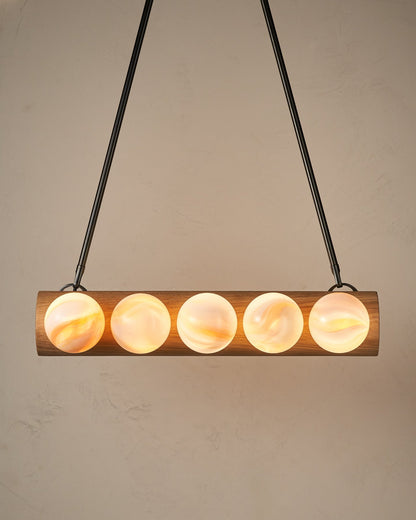 Nina 10-Light Chandelier | Handcrafted Glass and Wood Design 45