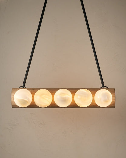 Nina 10-Light Chandelier | Handcrafted Glass and Wood Design 47