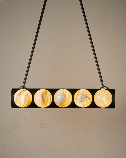 Nina 10-Light Chandelier | Handcrafted Glass and Wood Design 60