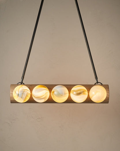 Nina 10-Light Chandelier | Handcrafted Glass and Wood Design 72