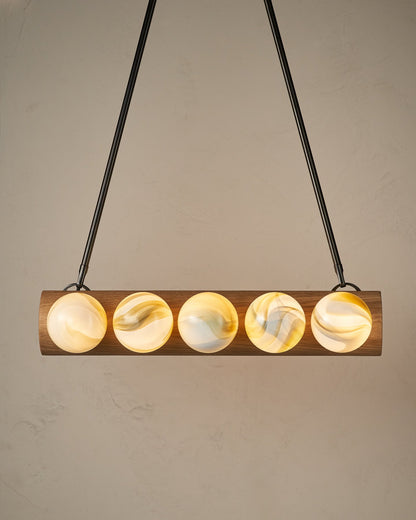 Nina 10-Light Chandelier | Handcrafted Glass and Wood Design 76
