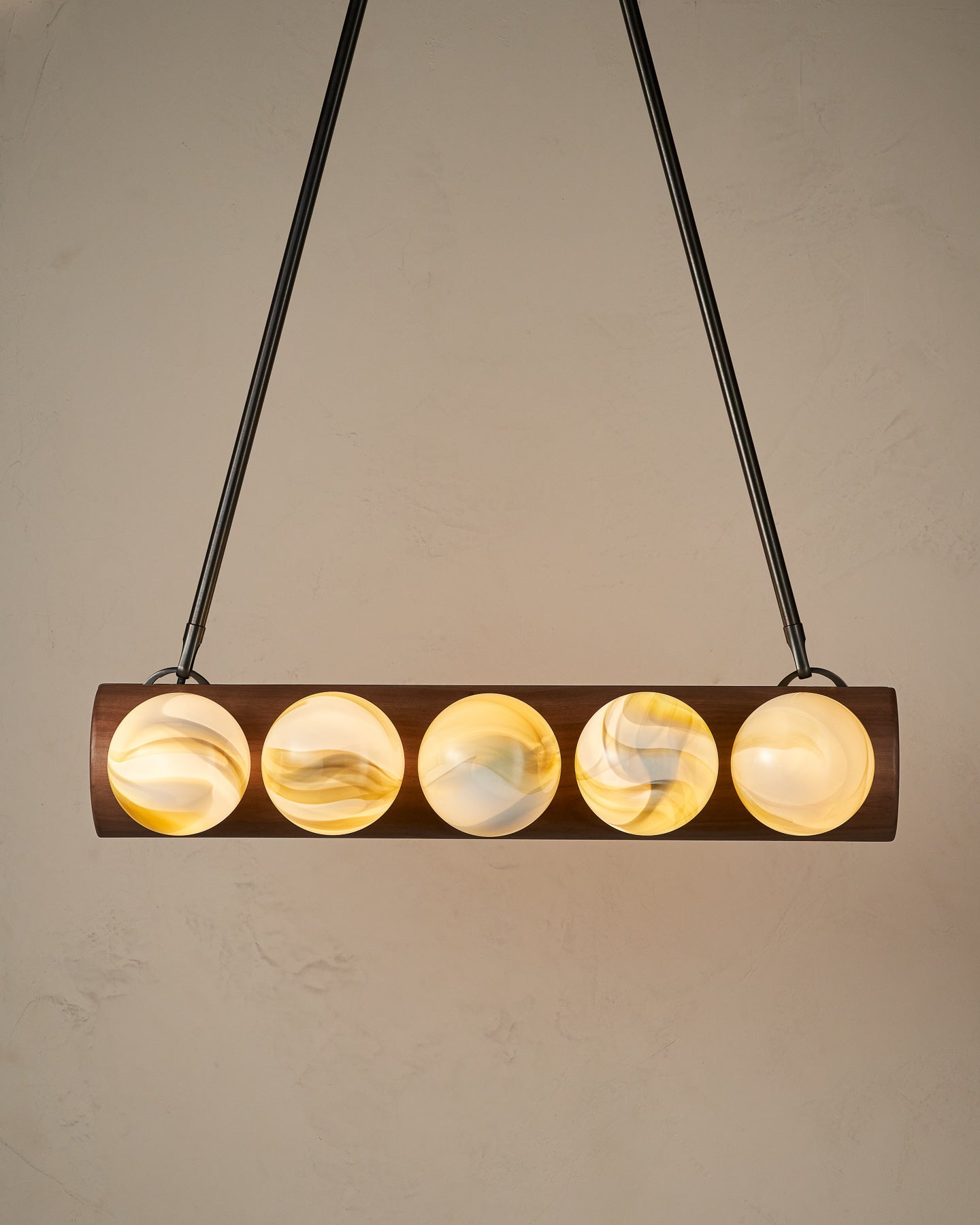 Nina 10-Light Chandelier | Handcrafted Glass and Wood Design 78