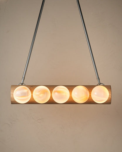 Nina 10-Light Chandelier | Handcrafted Glass and Wood Design 79