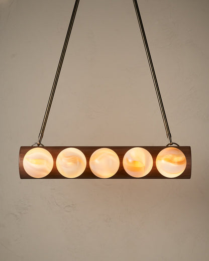 Nina 10-Light Chandelier | Handcrafted Glass and Wood Design 8