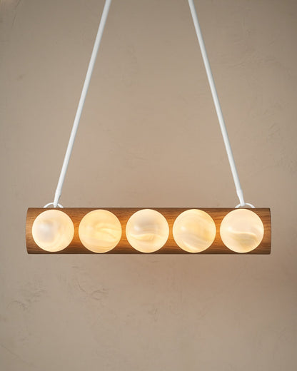 Nina 10-Light Chandelier | Handcrafted Glass and Wood Design 84
