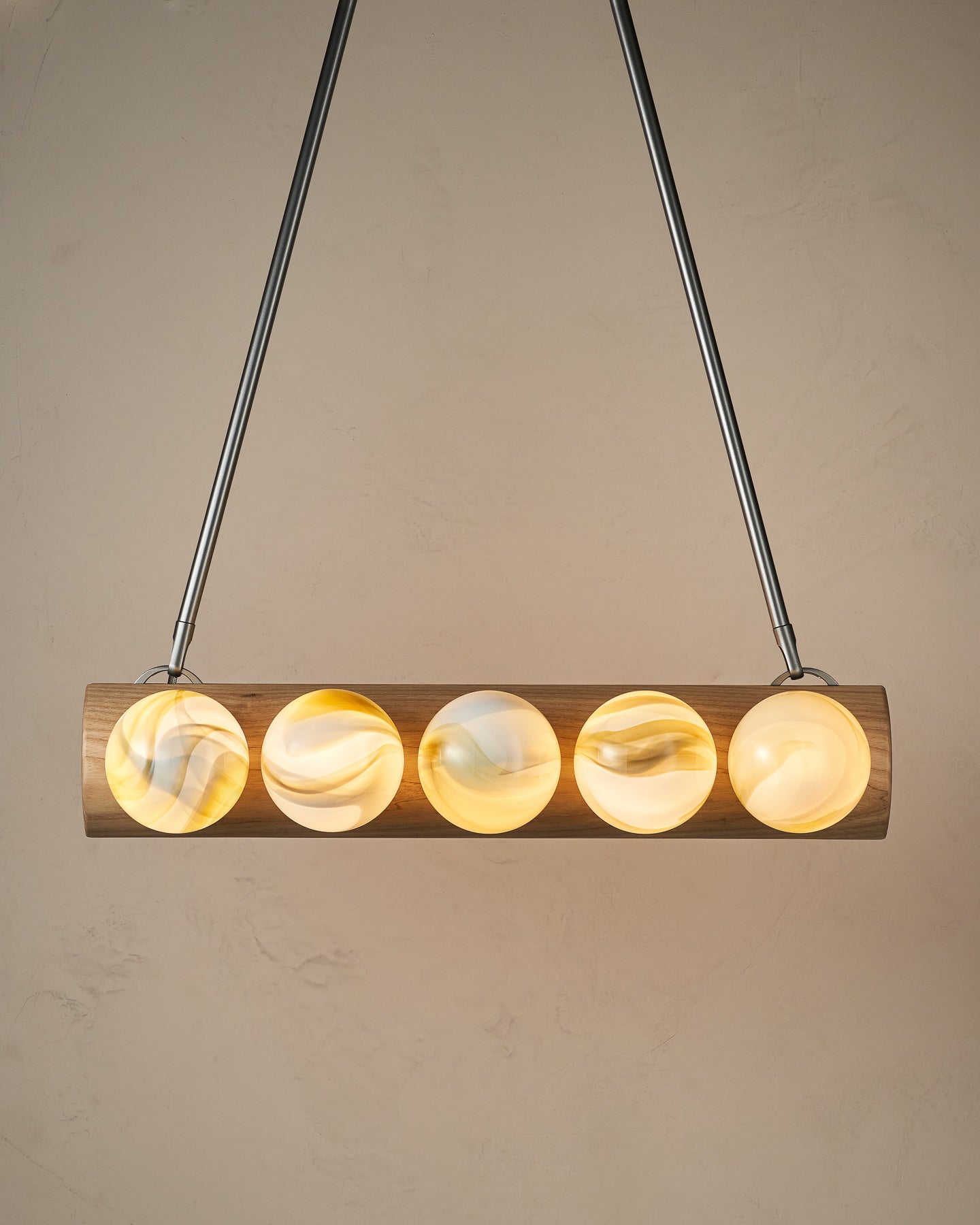 Nina 10-Light Chandelier | Handcrafted Glass and Wood Design 85