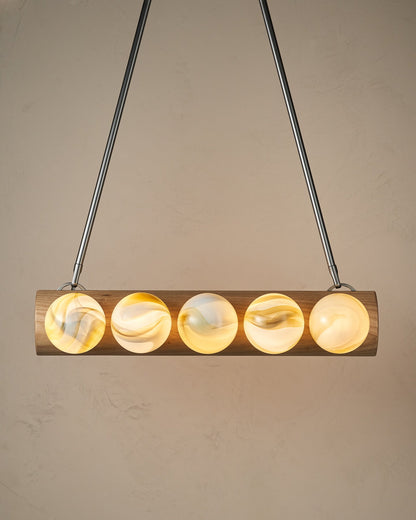 Nina 10-Light Chandelier | Handcrafted Glass and Wood Design 85