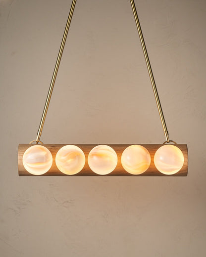 Nina 10-Light Chandelier | Handcrafted Glass and Wood Design 86