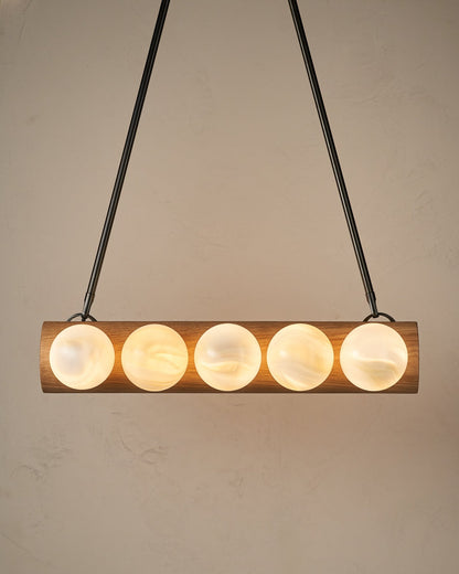 Nina 10-Light Chandelier | Handcrafted Glass and Wood Design 87