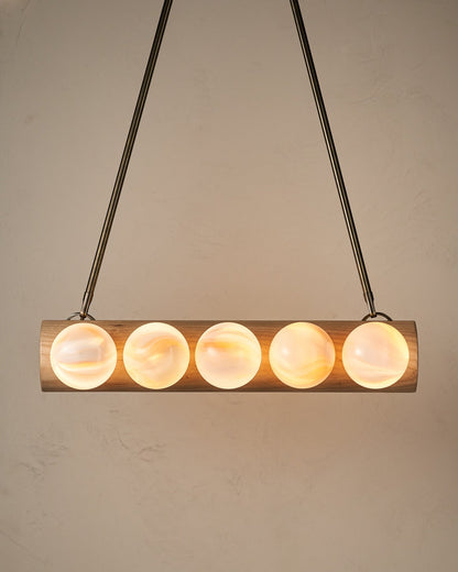 Nina 10-Light Chandelier | Handcrafted Glass and Wood Design 89