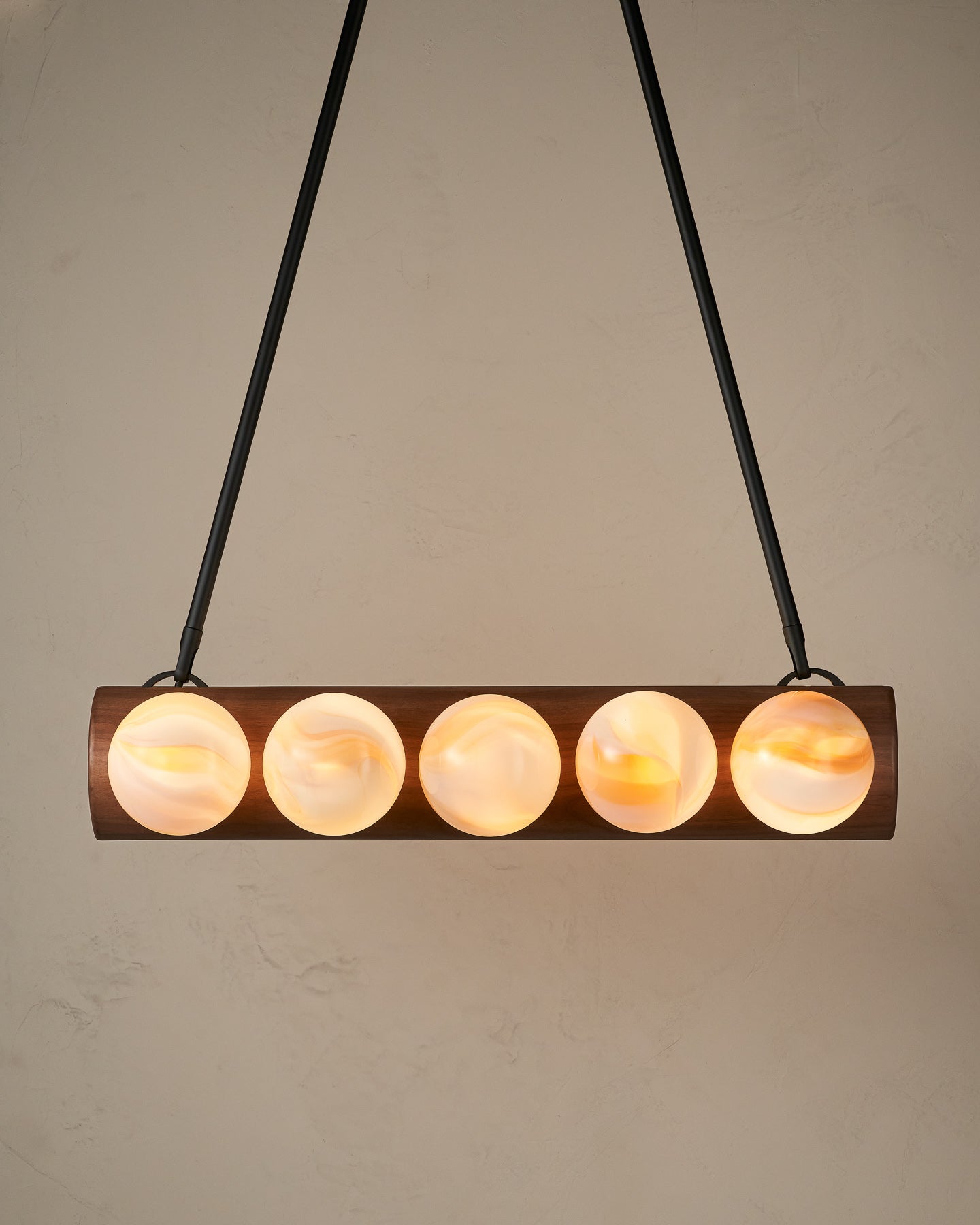 Nina 10-Light Chandelier | Handcrafted Glass and Wood Design 9
