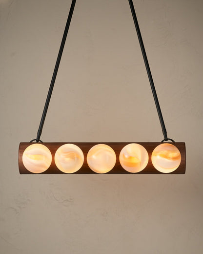 Nina 10-Light Chandelier | Handcrafted Glass and Wood Design 9