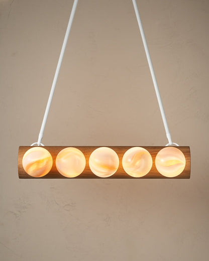 Nina 10-Light Chandelier | Handcrafted Glass and Wood Design 90