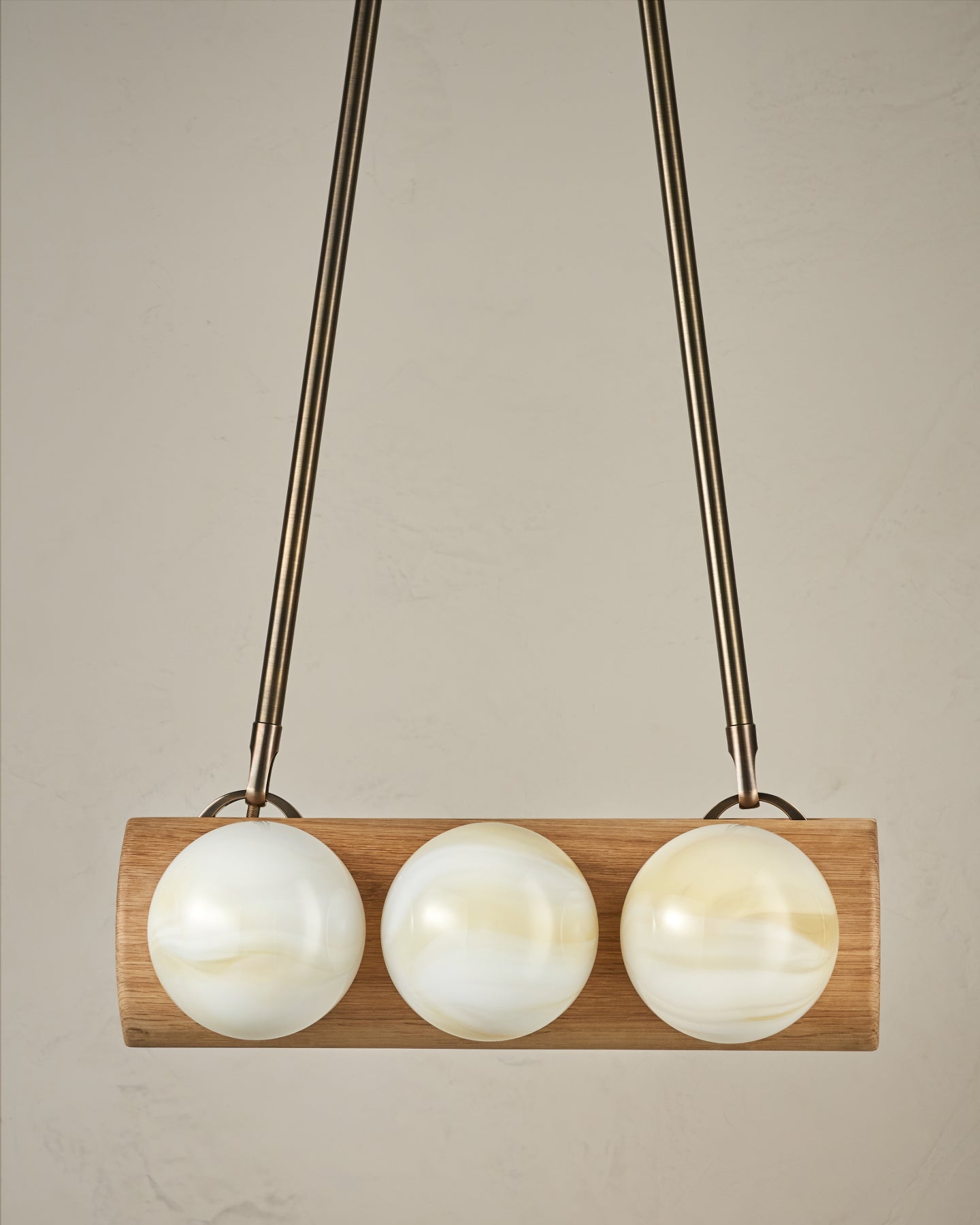 Nina 6-Light Chandelier | Organic Glass Shades, Solid Wood Base 1