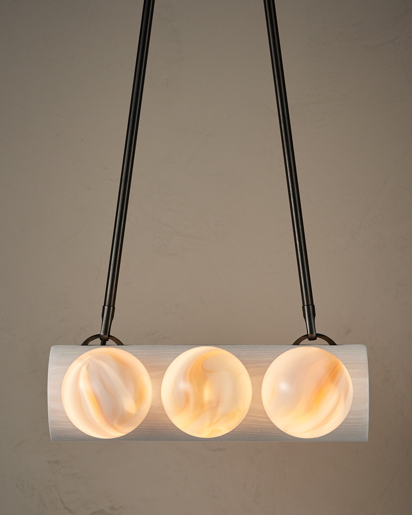Nina 6-Light Chandelier | Organic Glass Shades, Solid Wood Base 16