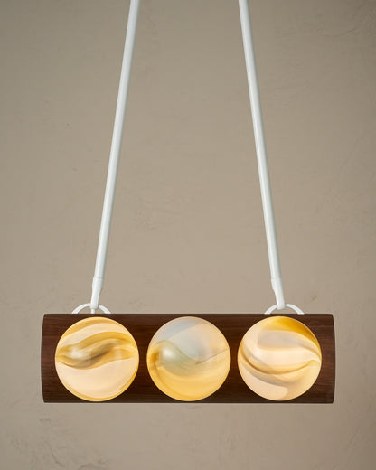 Nina 6-Light Chandelier | Organic Glass Shades, Solid Wood Base 18