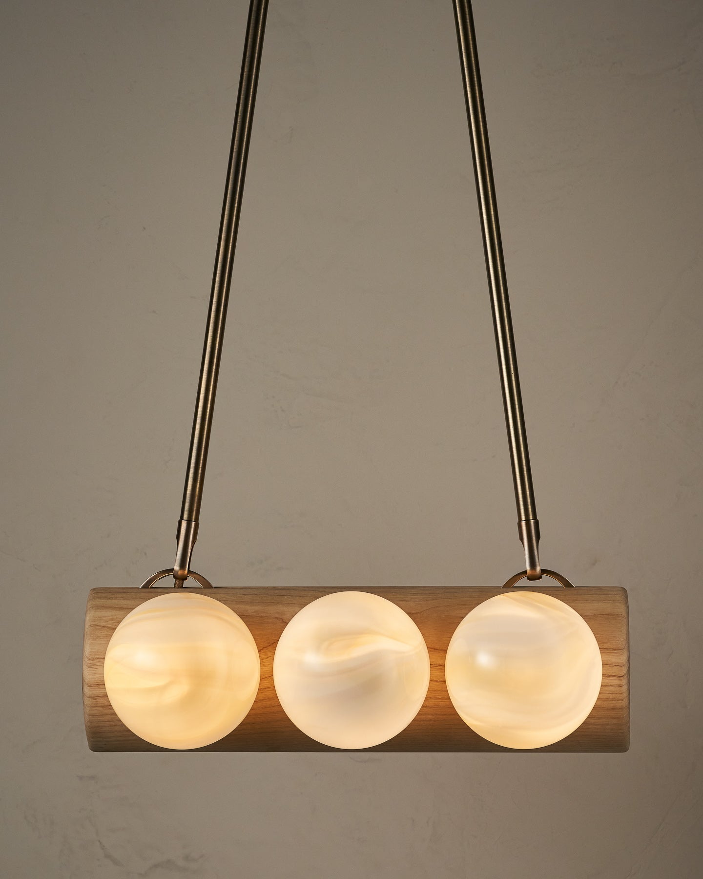 Nina 6-Light Chandelier | Organic Glass Shades, Solid Wood Base 19