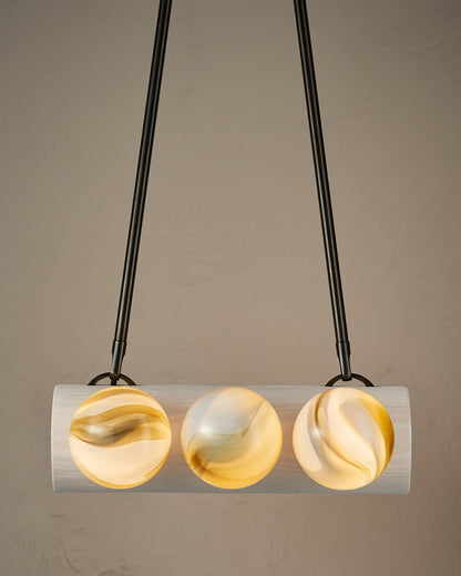 Nina 6-Light Chandelier | Organic Glass Shades, Solid Wood Base 20