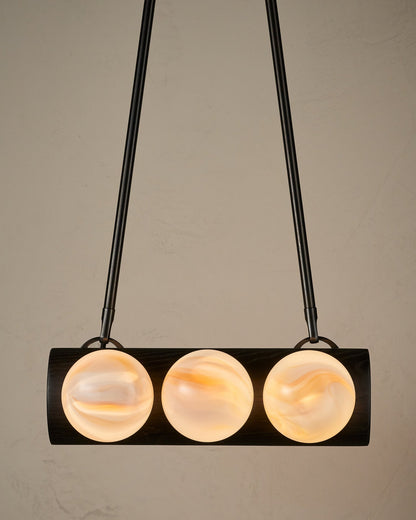 Nina 6-Light Chandelier | Organic Glass Shades, Solid Wood Base 21